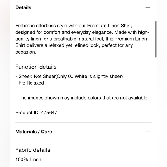 Uniqlo premium linen shirt long sleeve XS & Small in natural - Picture 3 of 11